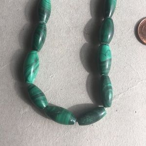 Malachite crystal beaded necklace
